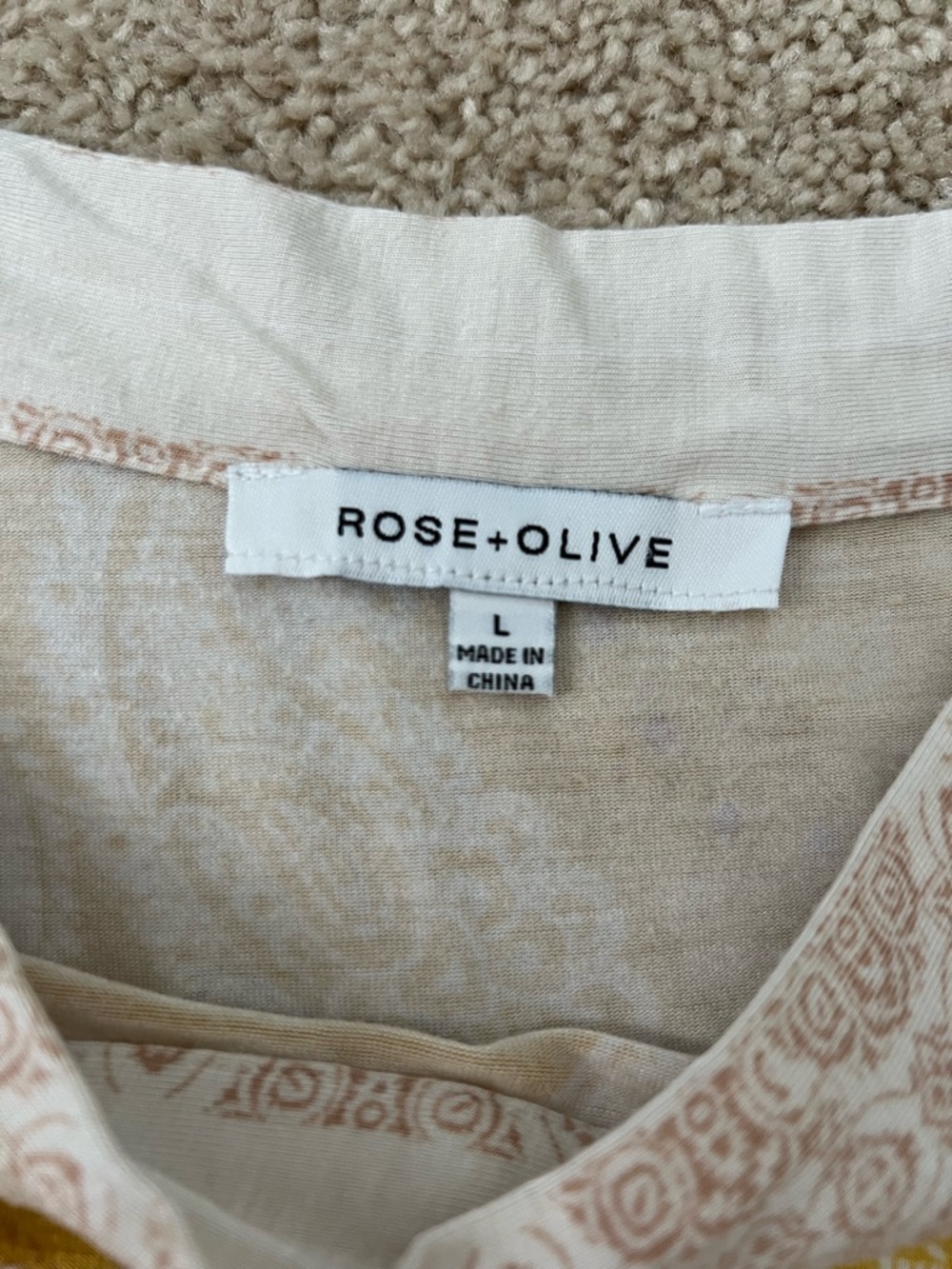 Rose & Olive Boho Paisley Tank Top Mustard Yellow Size L - Picture 3 of 6